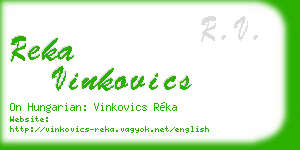 reka vinkovics business card