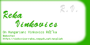 reka vinkovics business card